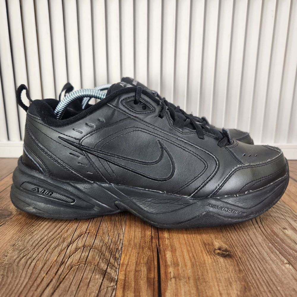 Nike Air Monarch IV Mens Sz 9.5 Black Walking Comfort Casual Dad Sneakers Shoes